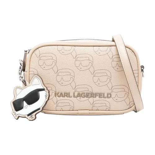 Karl Lagerfeld Полиуретан Плечевая сумка Женская Бежевая