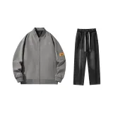 Комплект (Серый топ + Черные джинсы)