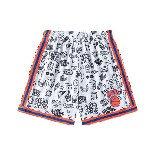 Mitchell Ness Белые Шорты для баскетбола для мужчин