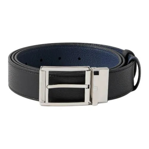 Dunhill Телячья кожа Кожаные ремни Мужской Черный Ширина 3,5CM