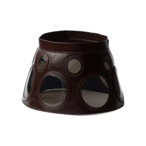 PRADA Органическое стекло телячья кожа кожа шапки и кепки унисекс коричневый