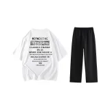 Комплект (Белая футболка + Черные штаны)