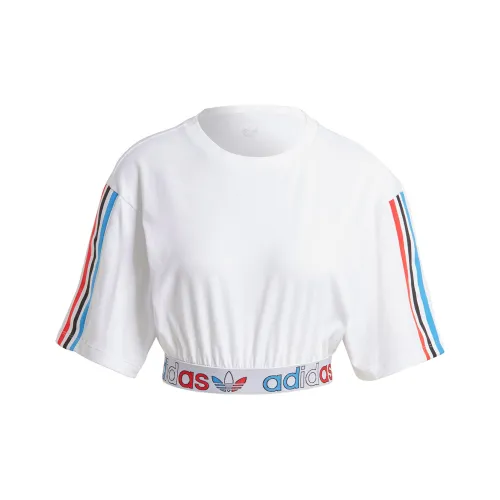 adidas originals Primeblue Tricolor Белый Женские Короткие топы