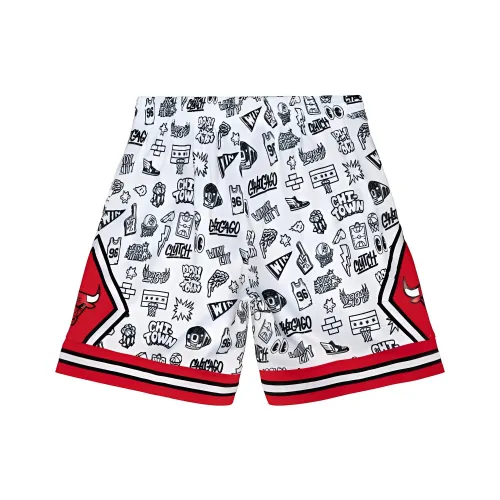 Mitchell Ness Белые Шорты для баскетбола для мужчин