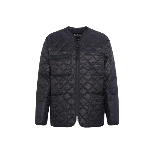 BARBOUR Хлопковый пуховик унисекс черного цвета