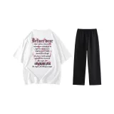 Комплект (Белая футболка + Черные штаны)