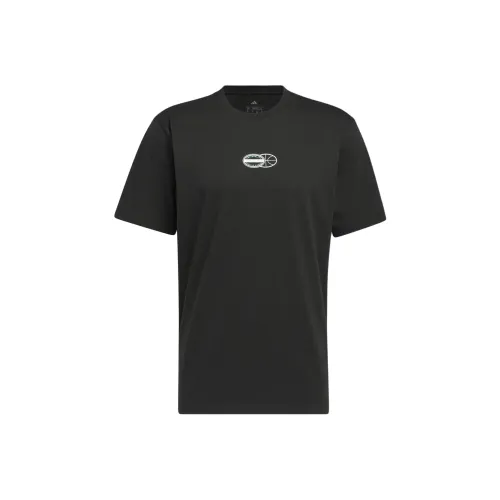 Adidas Баскетбол SS25 Pick up Game Graphic T Рубашка Мужская Черная