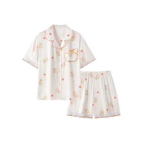 XIAFENYAN Пижамный комплект женский светло-желтый