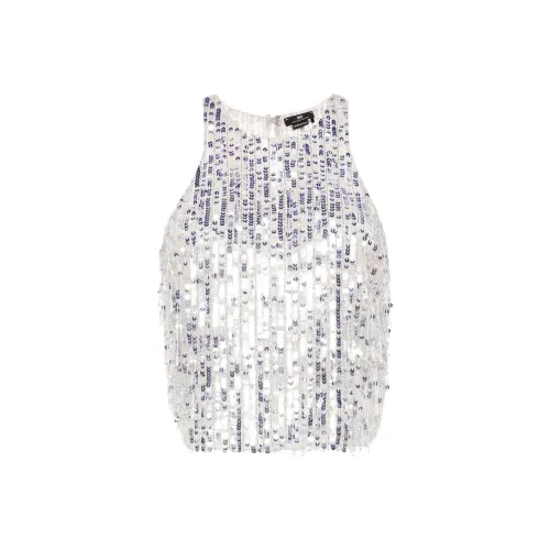 Elisabetta Franchi SS24 Майка Женская Серебряная