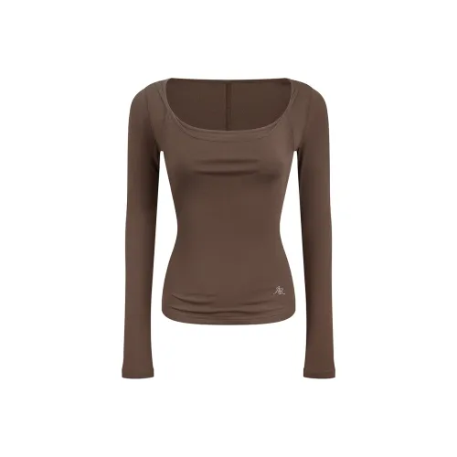 Ariseism Стандартный Однотонный Квадратный воротник Длинный рукав Рубашка осенняя новинка Тонкий крой Топ Женский