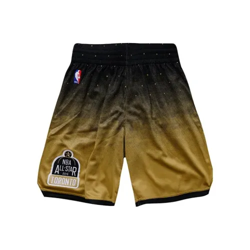 Mitchell Ness Черные золотые Унисекс Баскетбольные шорты