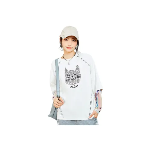 MUGUOGUOMU Весенний Осенний Стандартный T-Рубашка Женская Свободного кроя