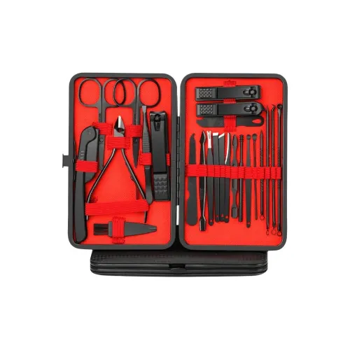 Sweet Pillow House Нержавеющая сталь Черный Красный Полный комплект Ножницы для удаления вросших ногтей Бандо Ножницы Набор для ногтей