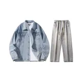 Set (Blue Denim Jacket + Light Blue Denim Pants)  
Комплект (Синяя джинсовая куртка + светло-синие джинсовые штаны)