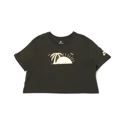 NIKE Зеленые Женские Короткие Топы