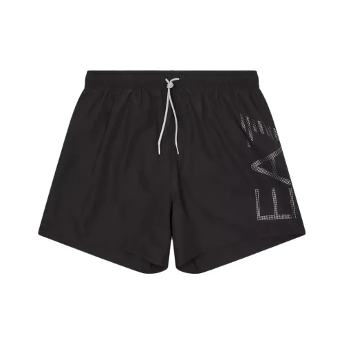 EMPORIO ARMANI EA7 SS25 Пляжные шорты Мужские Черные