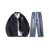 Set (Black Jacket + Dark Blue Jeans)  
Комплект (Черная куртка + Темно-синие джинсы)