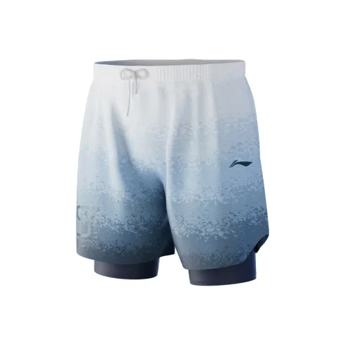 Плавательные шорты с подкладкой мужские белые и синие