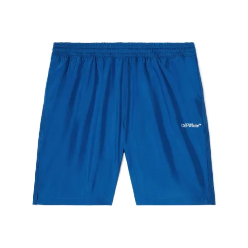 Off Белый SS24 Повседневные шорты стандартный крой унисекс синий