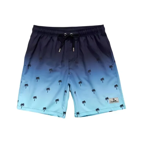 GAILANG Пляжные шорты Мужские Градиент Синий Кокосовая пальма