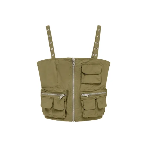 NO ONE ELSE Женские майки горчично-зеленого цвета