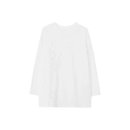 Yohji Yamamoto Экрю Женские T-рубашки
