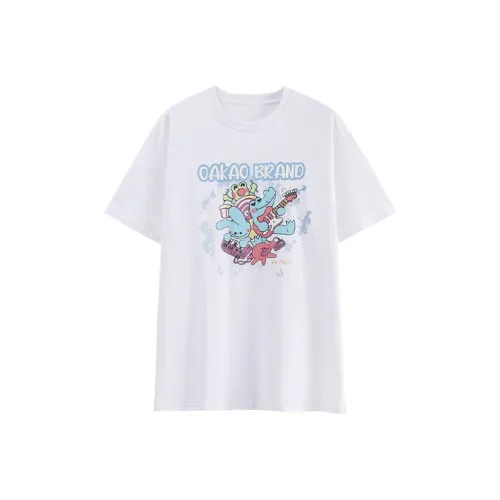 OAKAO Прямой крой рукав длиной до локтя рубашка унисекс белый