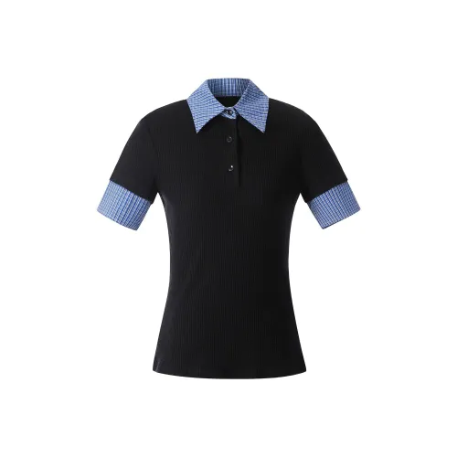 Vine Color T Рубашка Женская Черная