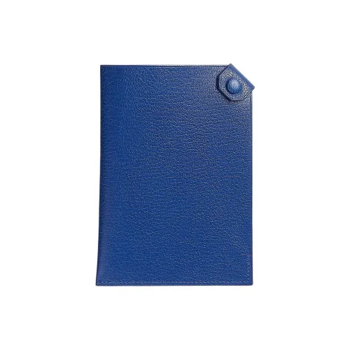 HERMES Tarmac Chamkila Шевро Passport HOLDER Женские O8 BLEU Королевский синий