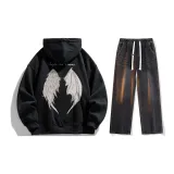 Комплект одежды (Черный топ + Черные джинсы)