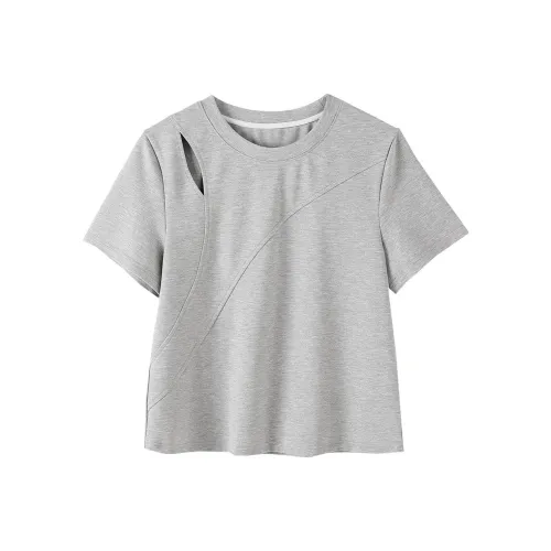 Jinggu Лондонский туман серый Женские футболки