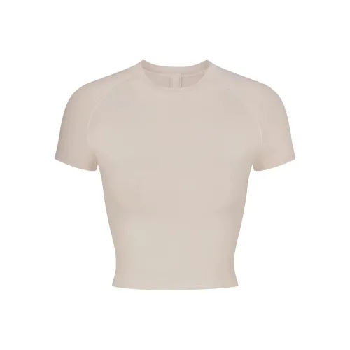 SKIMS T-рубашка Женская Камень Лайм Серый