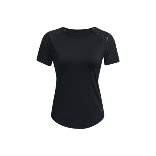 Under Armour Рукав реглан T-рубашка Женская Черная