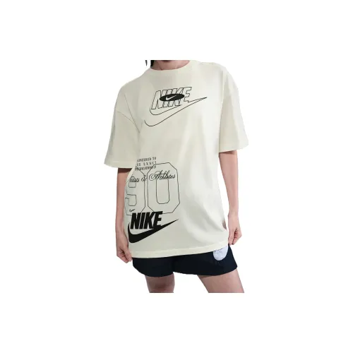 Nike Рукав с оборванным плечом T-рубашка Женская Экрю