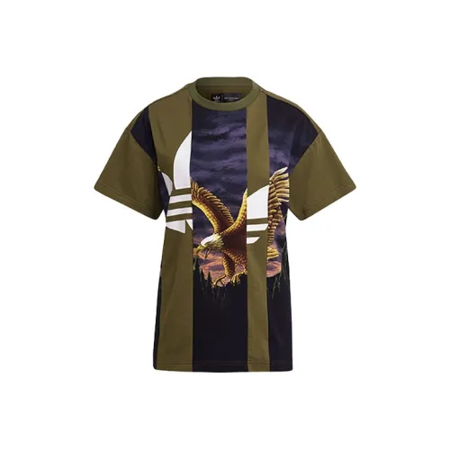 Adidas Originals x Dry Clean Only Рукав с спущенным плечом T-рубашка Женская Зеленая