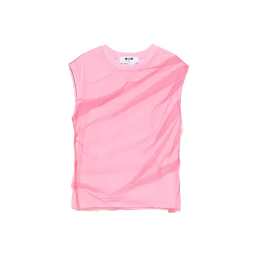MSGM SS25 Майка Женская Темно-Розовая