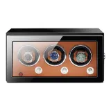 3 отделения для часов - черная внешняя сторона, коричневая внутренняя одежда