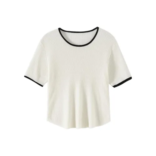 hacikis T-Shirt Женская Нефритовая Синяя Белая