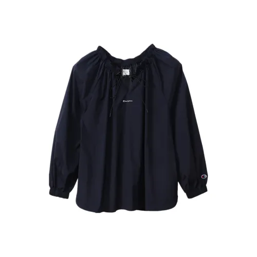 Champion Прямой крой Длинный рукав Т-рубашка Японская версия Женская