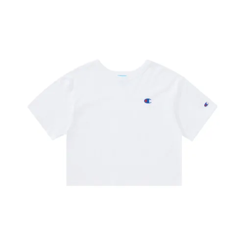 Champion Круглый вырез Свободный крой Прямой крой Короткий рукав Т-рубашка Женская