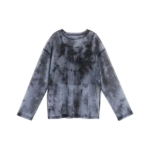 Ning Cai Yuer Т-рубашка с оборванным рукавом женская серая