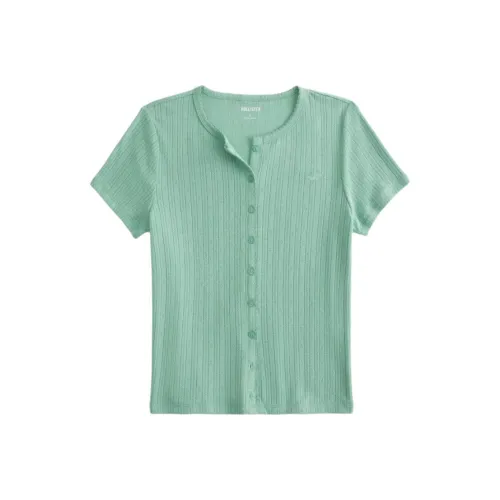 Hollister T-Shirt Женская Зеленая