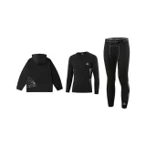 Чёрный (Облегающие штаны + Компрессионный трикотаж + Пальто)