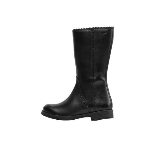 GEOX Детские кожаные сапоги High Top Черные Kids