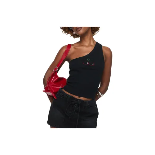 PRINCESS POLLY JASE Топ с одним плечом Майка Женская Черный Черный