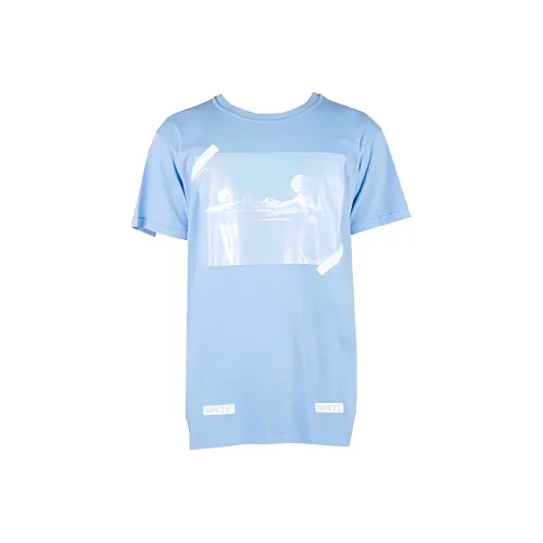 Off Белый SS21 Синий Женские Футболки