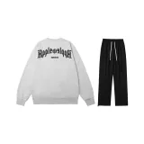 Комплект (Серый свитшот + черные штаны с шнурком)