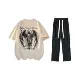 Комплект одежды (Хаки топ + Черные 2657 повседневные штаны)