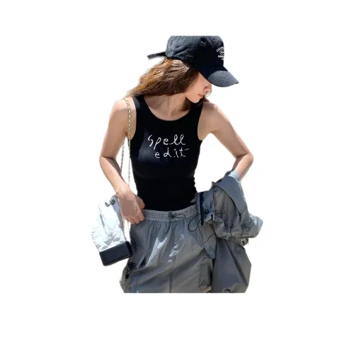 NANING9 Черные Женские Майки