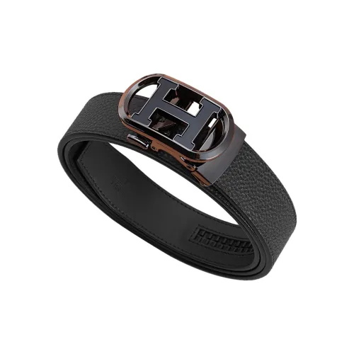 BANFU Ткань Коровья Кожа Нет Подкладка Кожаные Ремни Мужской Черный 3,5 см